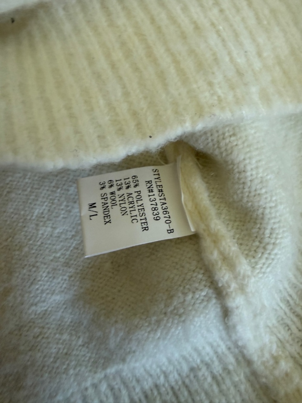 debut Cream Crewneck Sweater with Red Crab Graphic - Picture 7 of 8